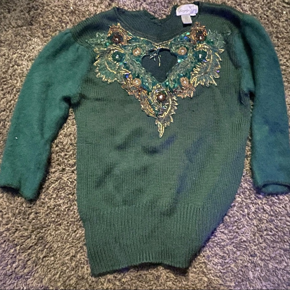 Vintage Simply Tops Beaded Sweater Women’s SizeS 6-8